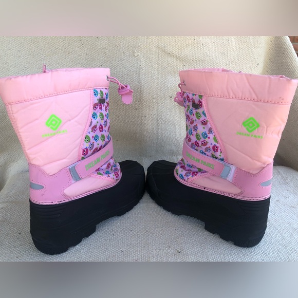 Snow Boots Dream Pairs Big Girl Mid Calf waterproof insulation boots pink size 3 - Picture 6 of 15